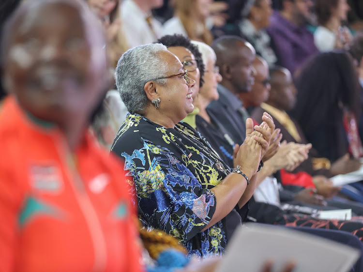 Former First Lady Margaret Kenyatta during the opening of the 55thAnnual Round Square International Conference (RSIC) at the Bomas of Kenya Auditorium, Nairobi on October 9, 2023.