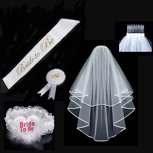 Title 3, Bachelor Party Bridal Set with Leg Ring, Badge,...