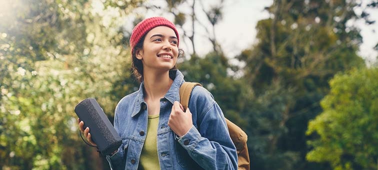 Image of a person holding the SRS-XE200 X-Series Portable Wireless Speaker