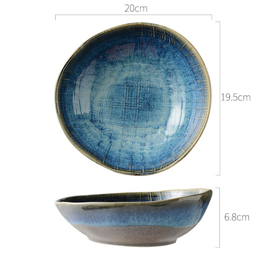Title 1, Fabric Salad Bowl, Retro Ceramic Western Food S...
