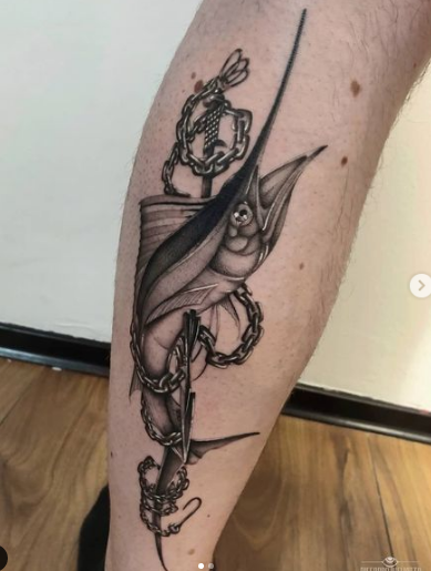 Fish tattoo for leg