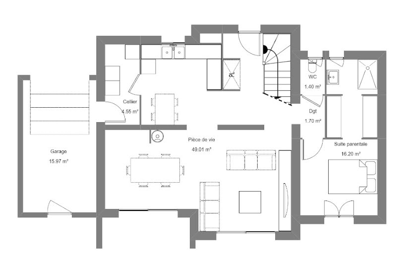  Vente Terrain + Maison - Terrain : 609m² - Maison : 123m² à Morlaas (64160) 