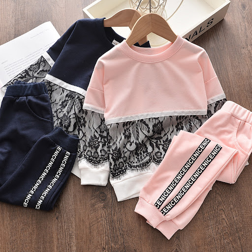 Title 2, Childrens Lace Stitching Sweatshirt Suit with ...