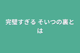 完璧すぎる  そいつの裏とは