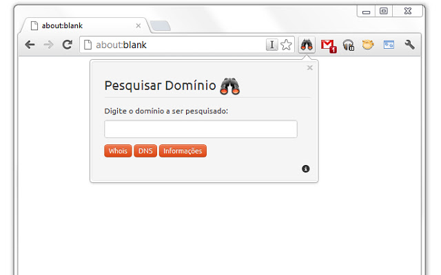 Pesquisar Domínios chrome extension