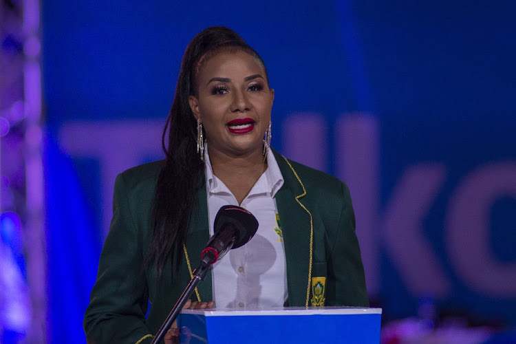 Cecilia Molokwane, President of Netball South Africa during the Opening Ceremony day 2 of the Telkom Netball League at Mangaung Indoor Sports Complex on October 15, 2020 in Bloemfontein.