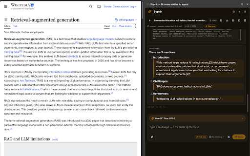Sephir — Browser-native AI agent screenshot 2