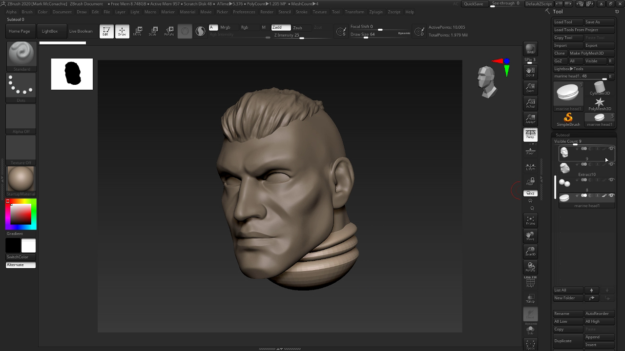 duplicate and move faces zbrush