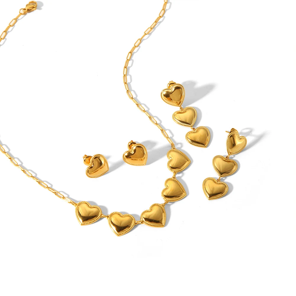 Title 4, Boucles doreilles Eardrops Love Heart en acier...
