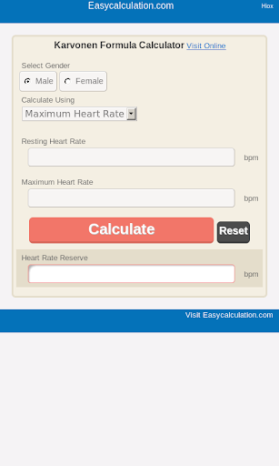 Karvonen Formula Calculator