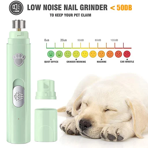Electric Pet Nail Grinder With LED Light Cat Dog Nail Clipper USB Rechargeable Pet Nail Trimmers Painless with Polisher 