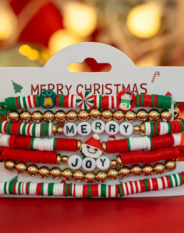 Kit de pulseiras natalinas de argil - 1