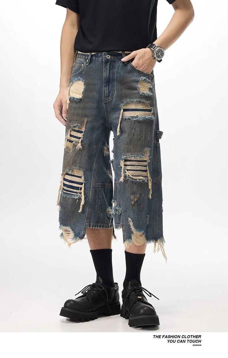 Title 12, Summer Loose Beggar Style Cropped Pants, Mid-Ri...