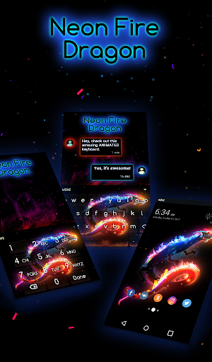 Neon Dragon Animated Keyboard + Live Wallpaper - v3.44