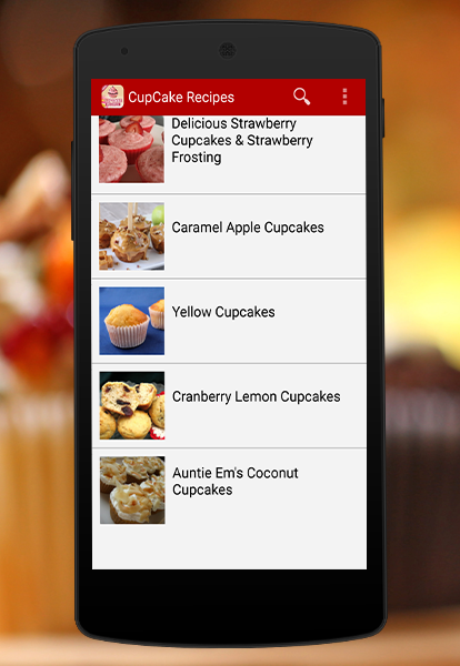 CupCake Recipes Screen 2