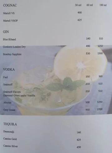 Crimsons - The Lounge Bar menu 