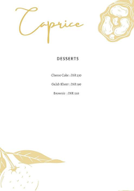 Caprice menu 5