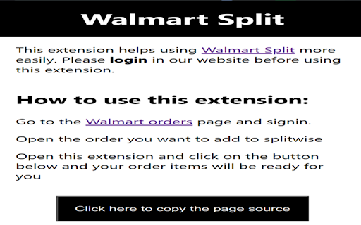 Walmart Split - A part of Splitzy