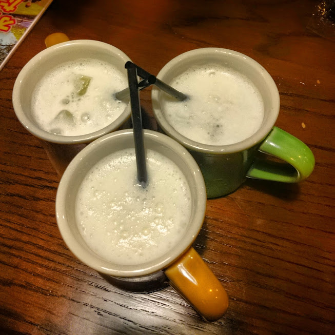 Three cups of lassi, taken in Sapporo