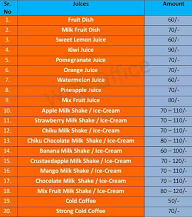 Swami Juice &icecream menu 1