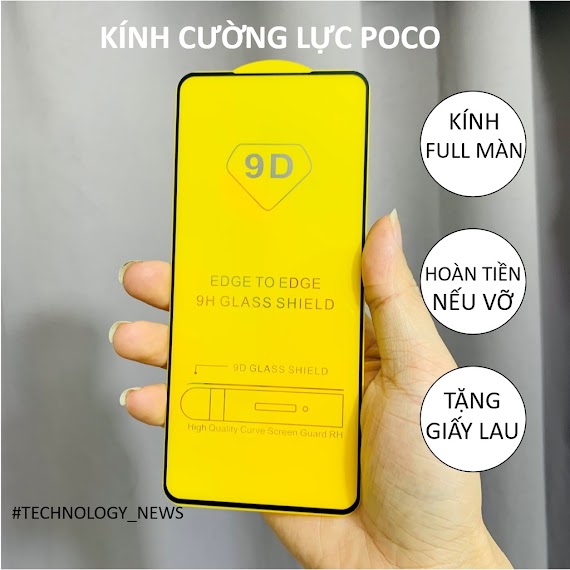 Kính Cường Lực Full Màn Hình Xiaomi Poco C40/ X3 Pro/ X3 Nfc/ F4 Gt/ F3/ M4 Pro 5G/ X4 Pro 5G/ M3/ X3 Gt Full 9D