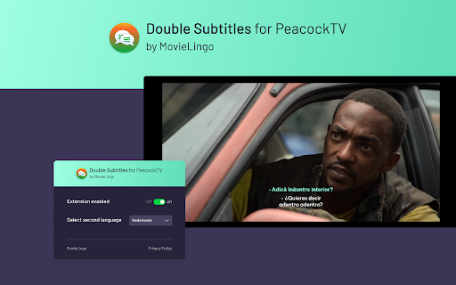 Double Subtitles for Peacock TV by MovieLingo