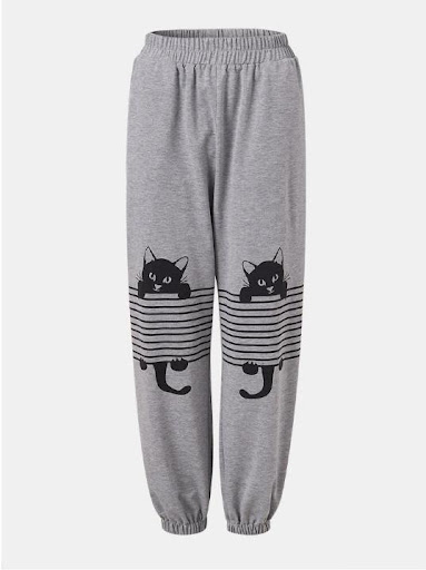 Title 6, Printed Elasticated Feet Loose Slimming Sweatpa...