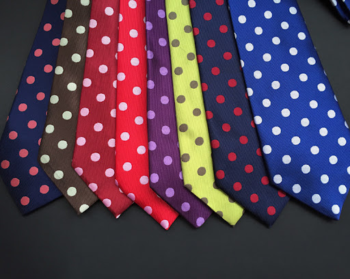 Title 1, Polyester Silk Polka Dot Mens Tie A stylish po...