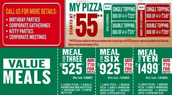 Papa John's Pizza menu 