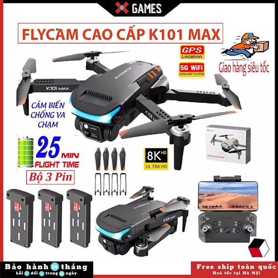 Flycam K101 Max Mới 2 Camera 4K Trang Bị Cảm Biến Chống Va Chạm Có Định Vị Gps Flycam Mini Giá Rẻ Cao Cấp