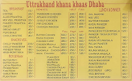 Uttrakhand Khana Khas Dhaba menu 1