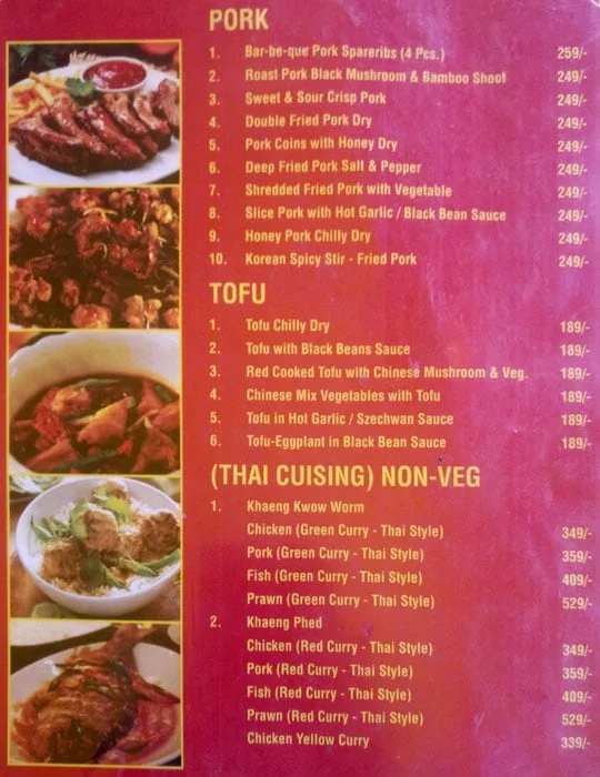 Kalsang menu 