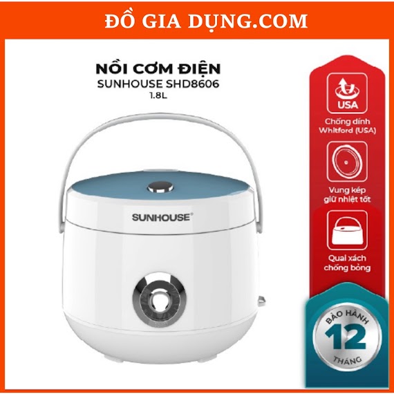 Nồi Cơm Điện Sunhouse 1.8L Shd8606