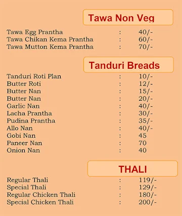 Food Hut menu 