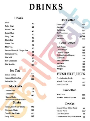 Cafe Chillout Restaurant menu 