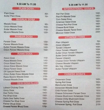 Dosa Point menu 