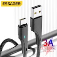 Dây Cáp Sạc Nhanh Essager Usb Type C 3A Có Đèn Led Dài 0.25 - 3M Cho Điện Thoại Realme Samsung