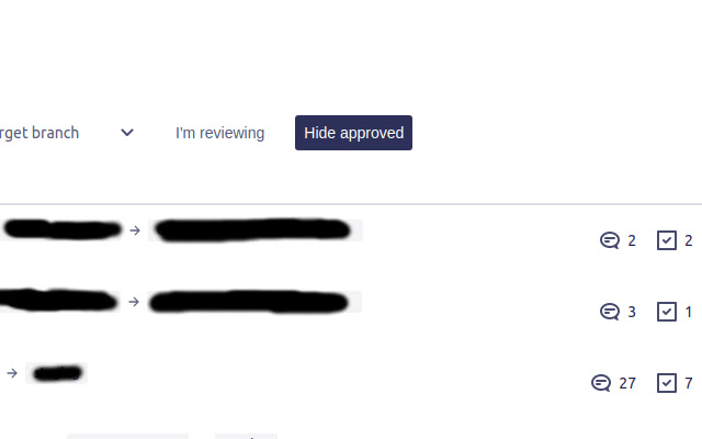 Bitbucket - Hide Approved chrome extension