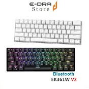 [Mã Elmall5 Giảm 5% Đơn 300K] Bàn Phím Cơ Không Dây E - Dra Ek361W Bluetooth - Layout 61 Phím - Led Rgb