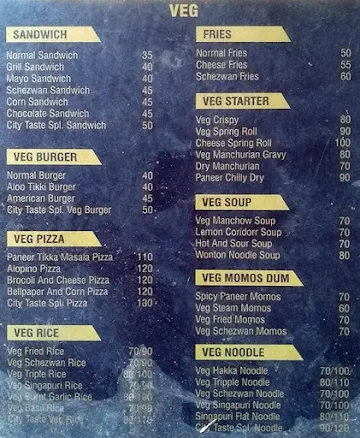 City Taste menu 