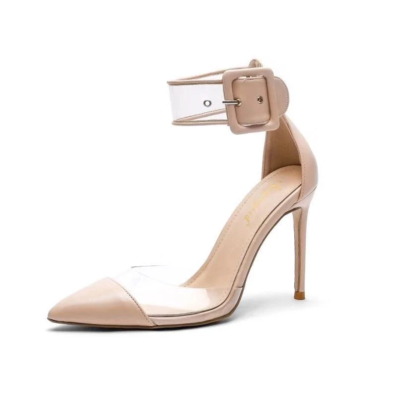 Women's Leather Versatile Slim High Heels Elegant and Comfortable Shoes Perfect for Any Occasion Slim Fit Stylish Design