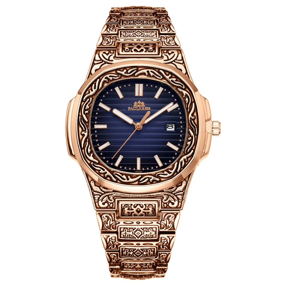 Title 29, Montre homme avec perroquet en quartz sculpté c...