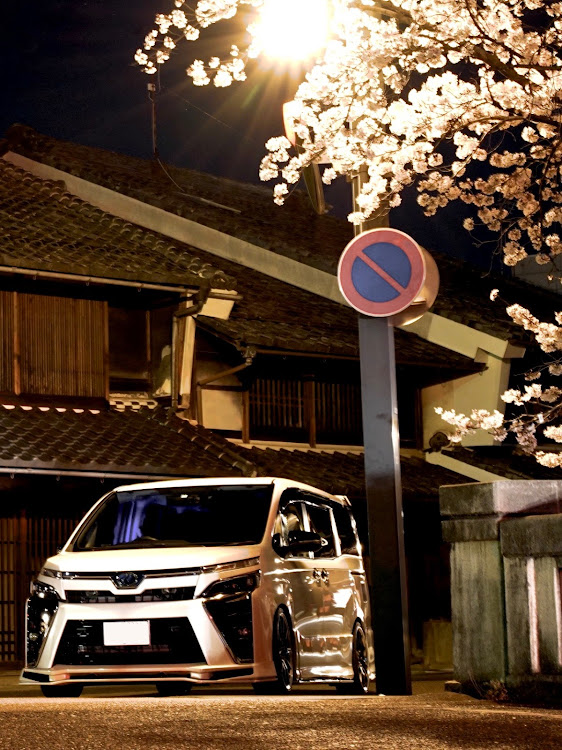 ヴォクシーの川原町の古い町並み・🌸コラボ・夜桜・ライティング撮影・岐阜城下町に関するカスタム事例の投稿画像6枚目