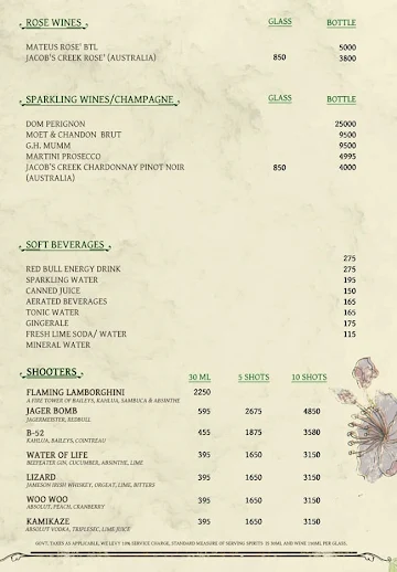 The Drunken Botanist menu 