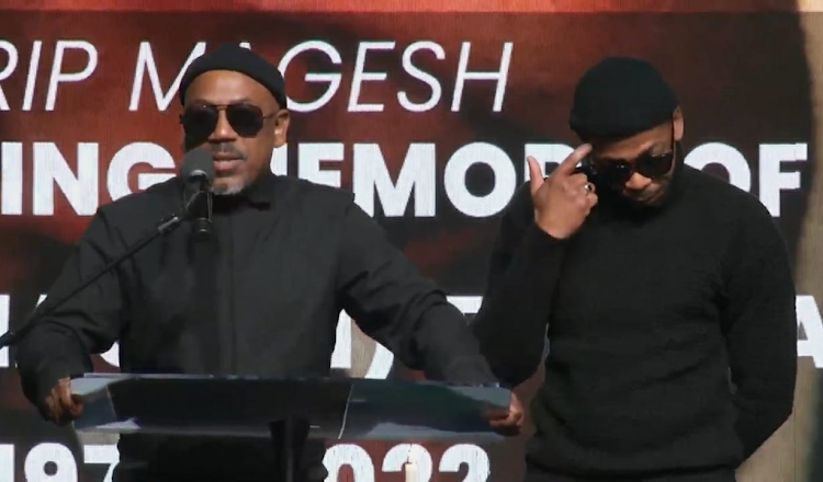 TKZee Family's Sbu Maloya sharing his tribute to Magesh at his funeral service.