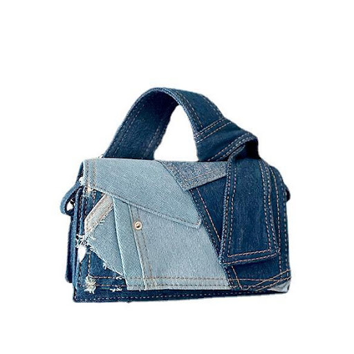Title 4, Girls Denim Stitching Crossbody Bag Stylish and...