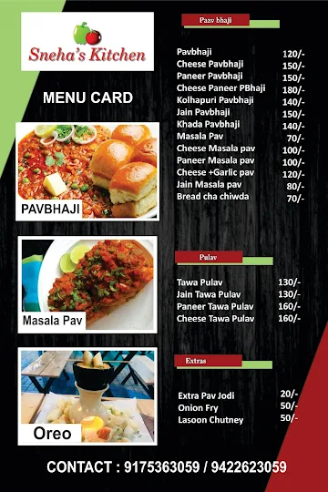 Sneha's Kitchen menu 