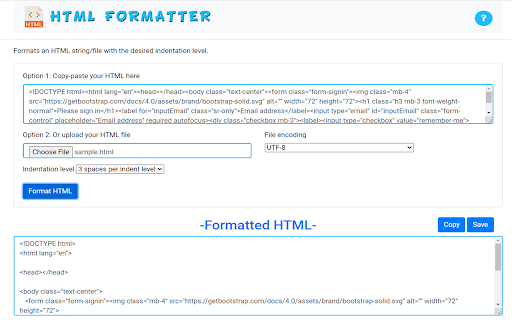 HTML formátovač