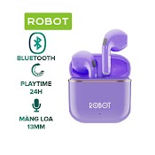 Tai Nghe Bluetooth 5.3 Robot Airbuds T50S Semi Inear Kháng Nước Ipx4 Âm Thanh Rõ Nét