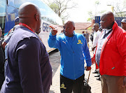 Mamelodi Sundowns coach Pitso Mosimane gestures in frustration at Loftus Versfeld Stadium in Pitso during the Absa Premiership encounter against Orlando Pirates on Saturday November 10 2018.